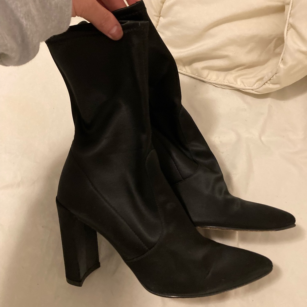 Stuart Weitzman Satin Sock Boots